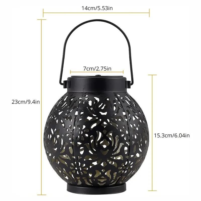 Solar Gartenlaterne aus Metall mit floralem Muster – Rundes Design für Terrasse & Rasen🌅🌙