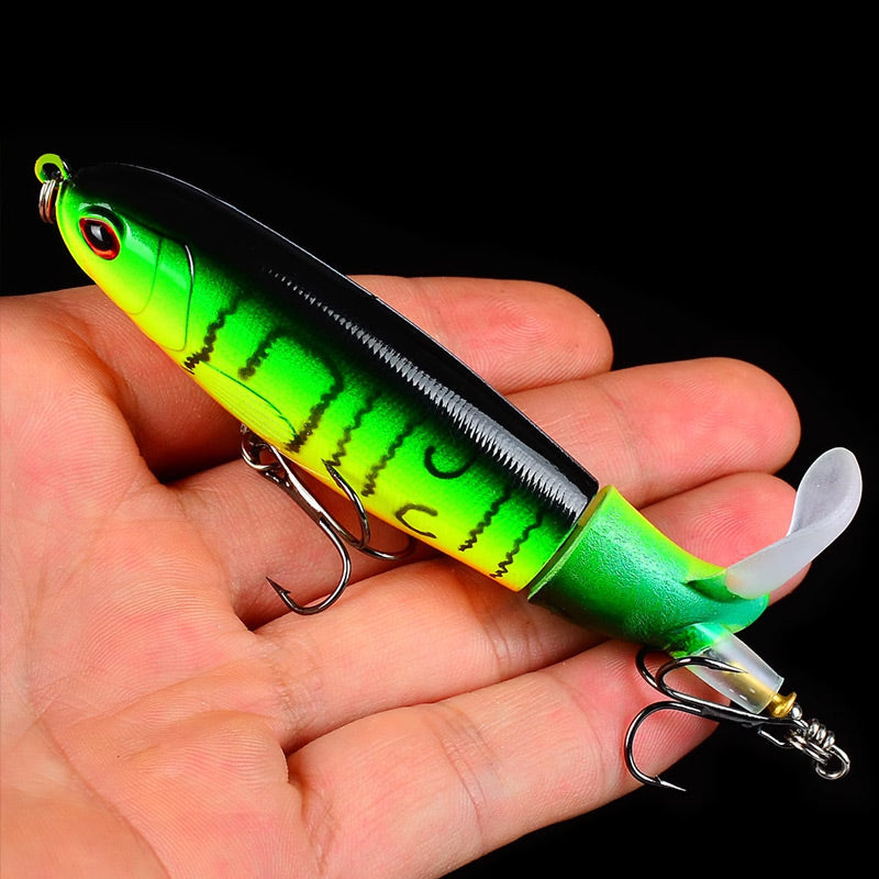 📢📢50 % Rabatt!! ⏰ Oberflächenköder mit Propeller – Wobbler/Popper, Schwimmend, Ideal für Raubfischangeln