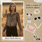 👚50 % RABATT! 🐆 Damenbluse mit Leopardenmuster und kontrastierendem Mesh – Langärmlig, figurbetont und perfekt für Büro und Abend ✨