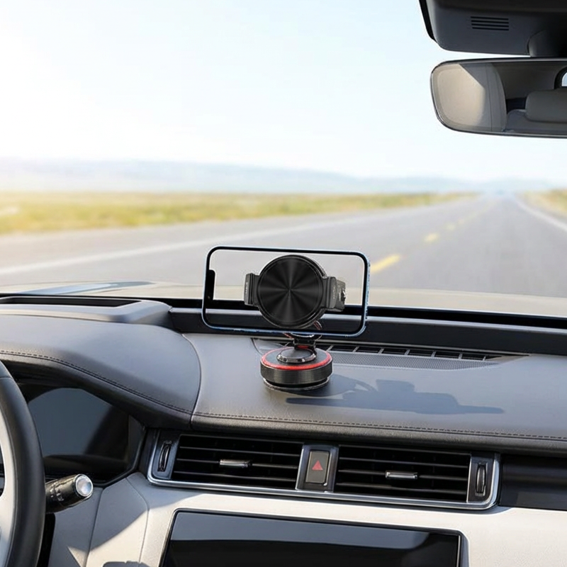 Magnetische Auto-Handyhalterung mit Vakuum-Saugnapf