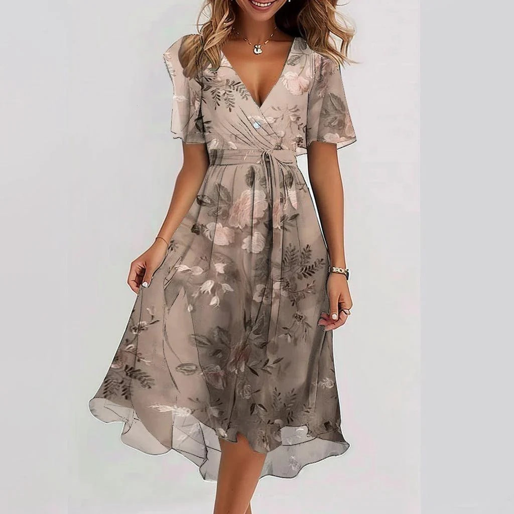 Midikleid mit kurzen Ärmeln