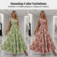 ✨🔥Damen Maxikleid mit V-Ausschnitt, Blumenmuster und geraffter Taille