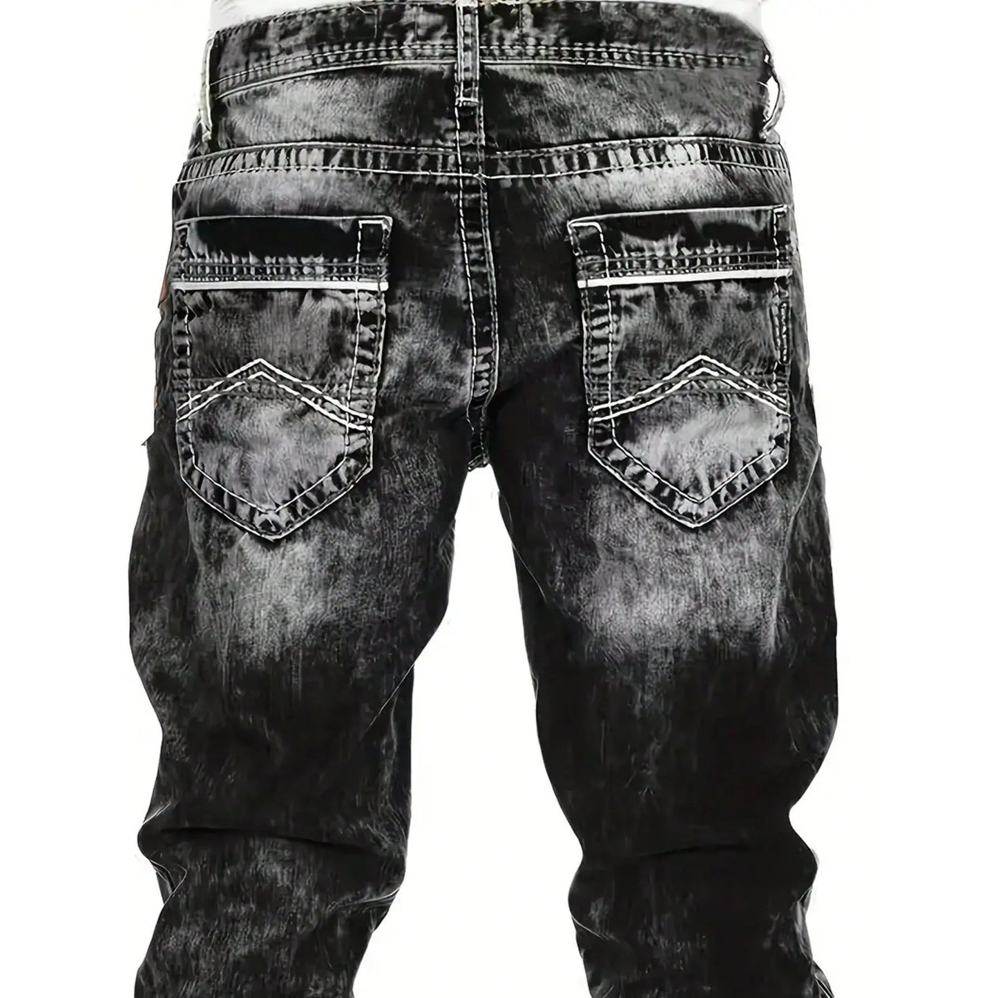 50% Rabatt 🎉– Kreative, schlichte Stretch-Jeans für Herren im Emotional-Rock-Stil👖