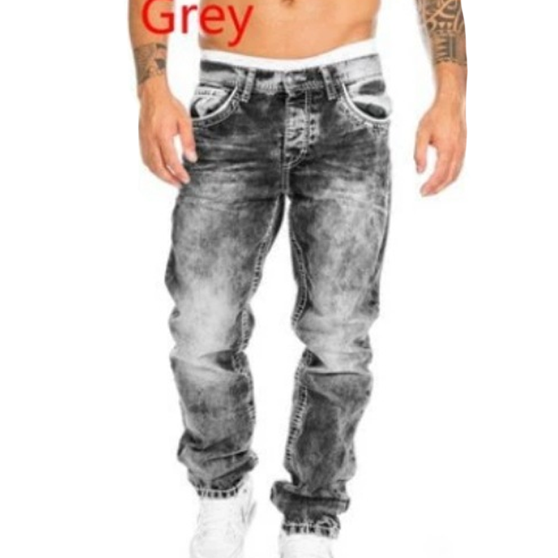 50% Rabatt 🎉– Kreative, schlichte Stretch-Jeans für Herren im Emotional-Rock-Stil👖