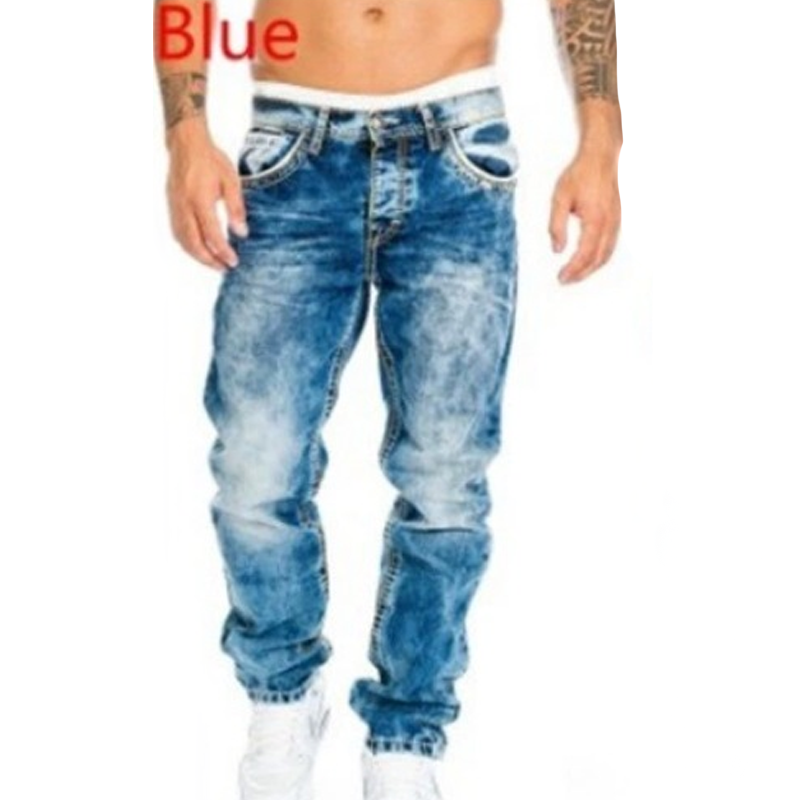 50% Rabatt 🎉– Kreative, schlichte Stretch-Jeans für Herren im Emotional-Rock-Stil👖