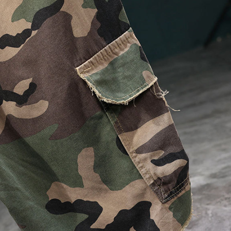 🔥Solange der Vorrat reicht 50% Rabatt!🎉Men's Studded Camo Cargo ShortsCargoshorts für Herren mit Nieten und Camouflage-Muster