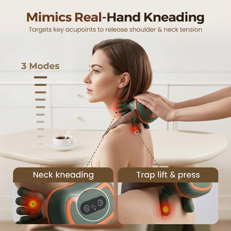 🧤🔥 4D-Massagegerät für Nacken & Schultern – tragbare Shiatsu-Massage mit Wärmefunktion, jetzt −50%