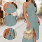🌞Frühlingserwachen: 50% Rabatt!🔥Elegantes Boho-Sommerkleid: Neckholder-Maxikleid mit Lochstickerei & Beinschlitz