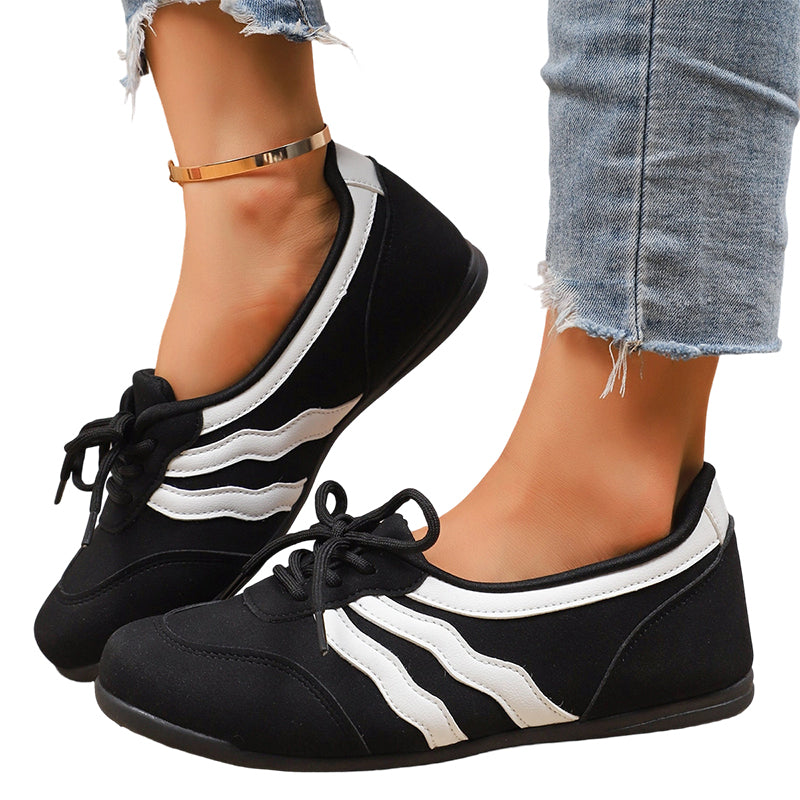 👟 50% RABATT! 🌊 Damen Retro Wave-Streifen Schnür-Sneaker – Stilvolles Design, Bequeme Passform & Perfekt Für Den Alltag ✨