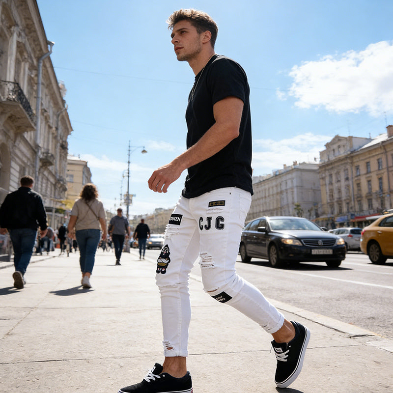 💎 -50% AUF DIE HERREN RIPPED JEANS! 💎 Trendiges Design, Langlebiger Denim & Slim-Fit Silhouette für jeden Style 👖🔥