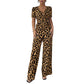 💎 -50% AUF DEN LEOPARDEN-JUMPSUIT! 💎 V-Ausschnitt, Tailliert & Weites Bein im Retro Y2K Style für Damen