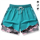 🩳 50 % RABATT AUF 2-IN-1-SPORTSHORTS! 🔥🎗️ Atmungsaktives Material, Camouflage-Futter & Taschen für Damen 🏃‍♀️✨
