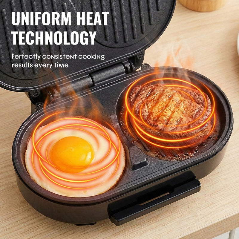 🥞 Multifunktionale Grillplatte & Frühstücksmaschine 🥩 Perfekt für Frühstück & Grillen