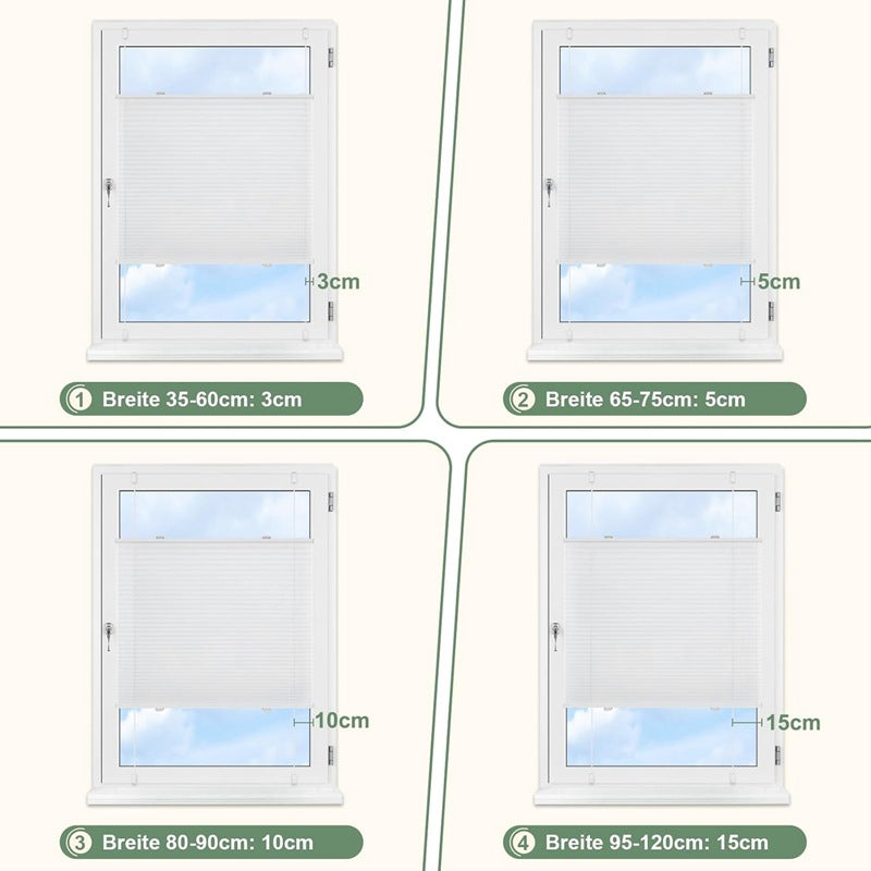 Plissee Faltrollo ohne Bohren – Top-Down/Bottom-Up-Bedienung