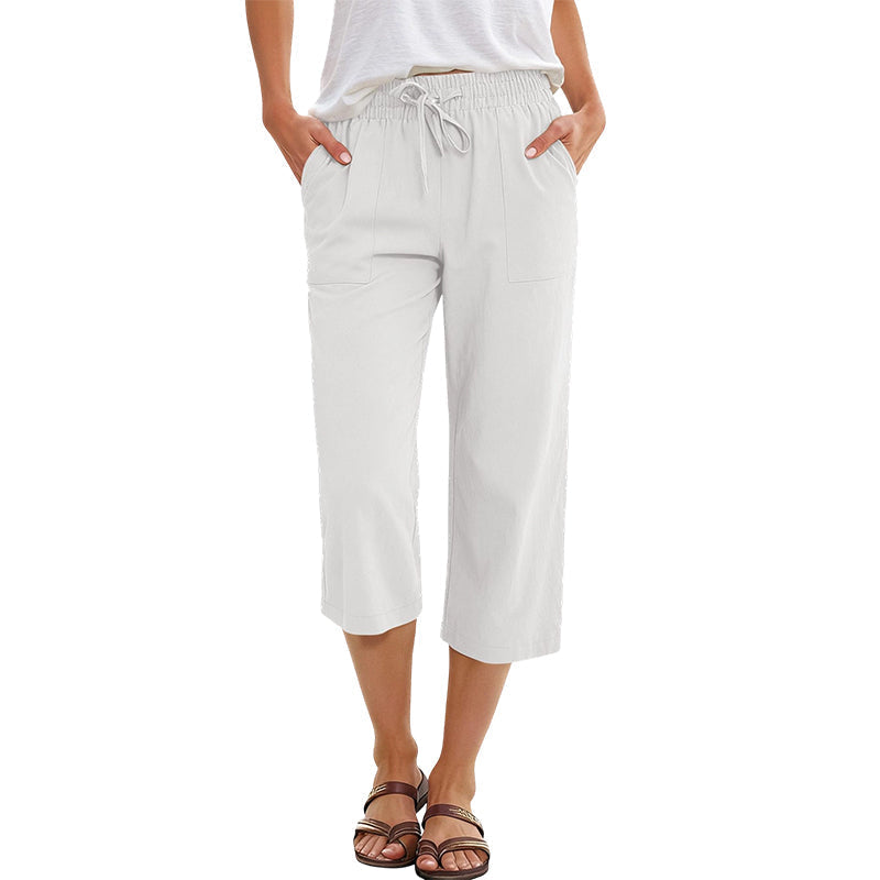 🔥Solange der Vorrat reicht 50 % Rabatt!🎉Baumwoll-Leinen-7/8-Hose für Damen – luftig & vielseitig👖☀️