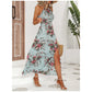 👗🌺 Halterkleid mit Schlitz und Blumenmuster – 50% RABATT! Sinnlich, leicht & perfekt für Sommer, Strand oder festliche Anlässe 🌸