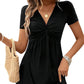 👗 50% RABATT! 🎀 Damen V-Ausschnitt-Kleid mit Knoten- & Raffdetail – ärmellos, taillenbetont & feminin – Fließender Stoff, perfekt für Sommerpartys, Büro oder romantische Anlässe 💃