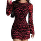Figurbetontes Damen Mini-Kleid mit Leo-Print