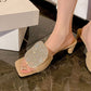Sandalen mit quadratischem, rundem Absatz