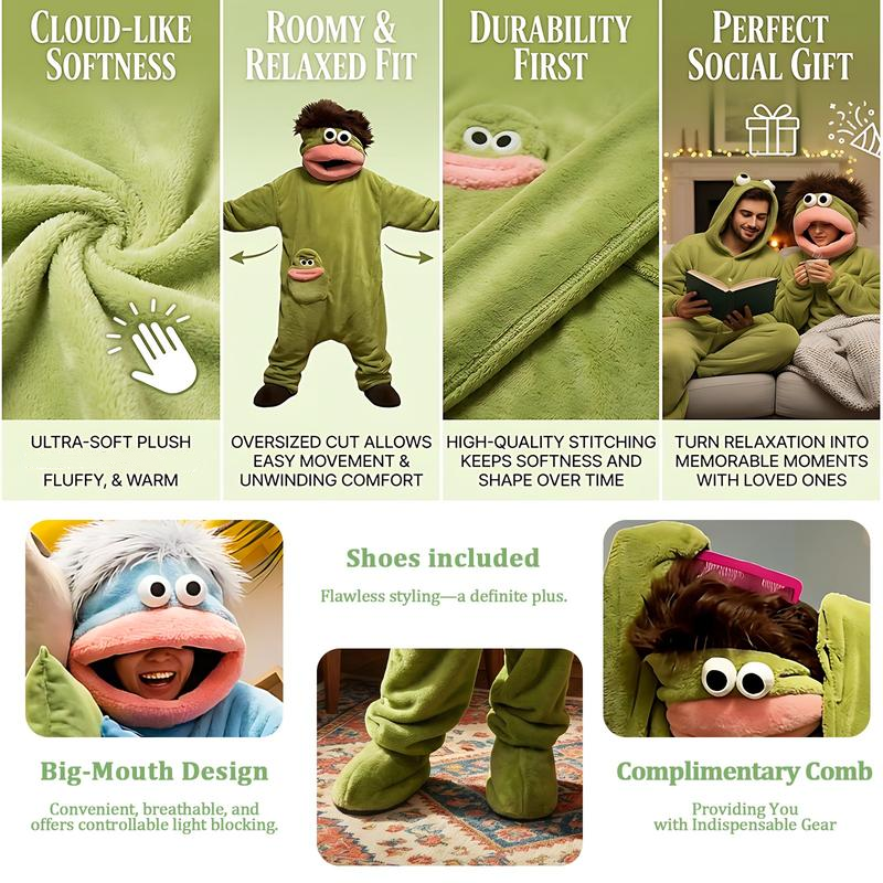 🔥🔥 Großer Saison-Ausverkauf gestartet!! 🧸🐟 warmer Kuschelpyjama mit Motiv aus Korallenfleece – extra weich, hautfreundlich und wärmespeichernd✨
