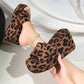 Damen Slip-On Sandalen mit offenem Zehenbereich und Plateauabsatz