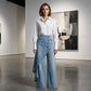 【⏰Nur noch 10 Stück – solange der Vorrat reicht】Asymmetrische Wickeljeans 👖 – trifft Culottes auf Hose. Hochgeschnitten für optisch längere Beine, weit & fließend, mit diagonalen Knöpfen. Im Handumdrehen zur Fashionista! ✨