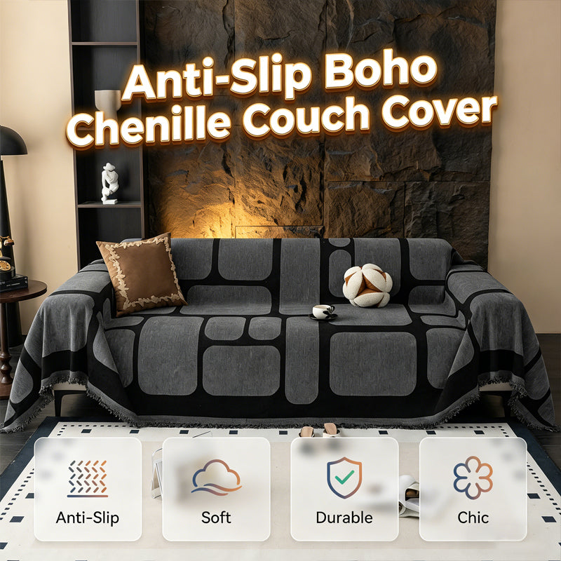 🔥 Ausverkauf & 50 % Rabatt 🔥 Boho-Chenille-Sofabezug rutschfest – Stilvoller, warmer Stoff für umfassenden Couch-Schutz