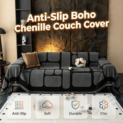 🔥 Ausverkauf & 50 % Rabatt 🔥 Boho-Chenille-Sofabezug rutschfest – Stilvoller, warmer Stoff für umfassenden Couch-Schutz