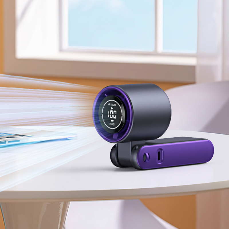 🌬️ Mini Handventilator mit LED-Digitalanzeige – Tragbar, USB-aufladbar & leise ✨ Perfekt für Sommer, Büro & Reisen