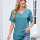 ✨🔥Damen V-Ausschnitt Kurzarm Freizeit-T-Shirt