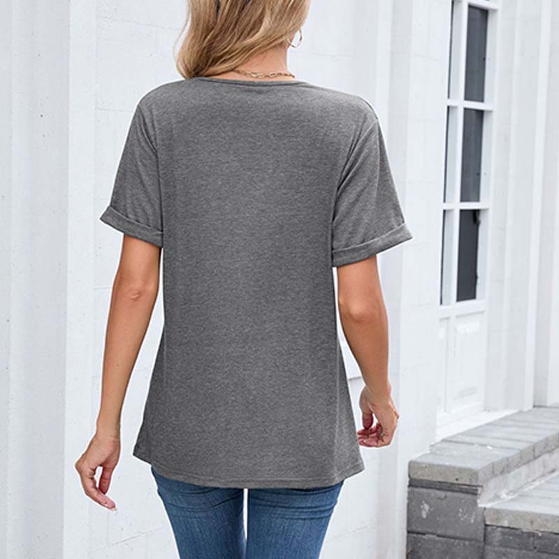 ✨🔥Damen V-Ausschnitt Kurzarm Freizeit-T-Shirt