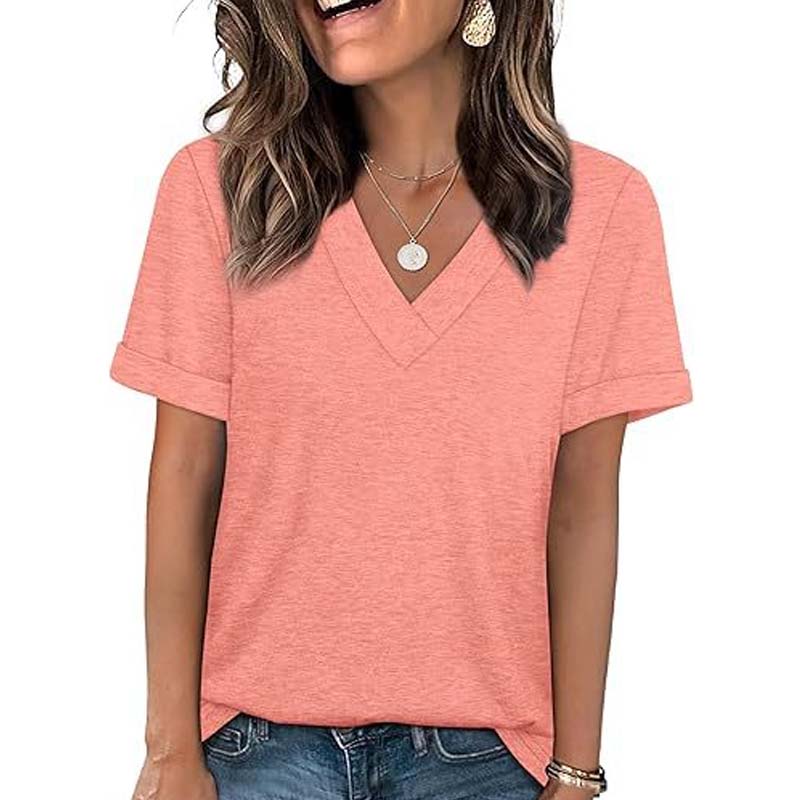 ✨🔥Damen V-Ausschnitt Kurzarm Freizeit-T-Shirt
