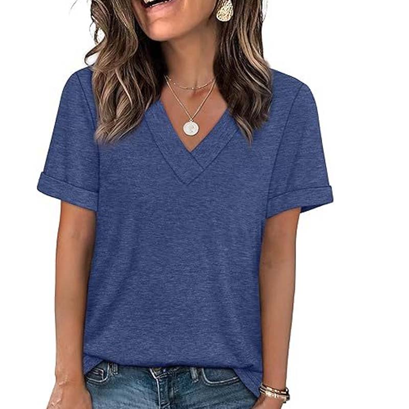 ✨🔥Damen V-Ausschnitt Kurzarm Freizeit-T-Shirt