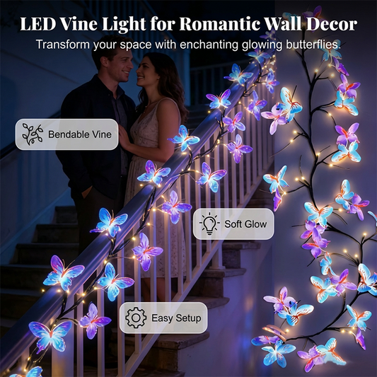 🥳【Nur jetzt – 50 % Rabatt】 2026 HEISSER VERKAUF🥳💞Über 50.000 verkauft!🌿Romantische LED-Lichterkette mit Schmetterlingsranke