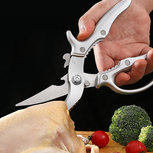 ✂️ Restposten-Ausverkauf –50% RABATT! ⚡ Robuste Multifunktions-Küchenschere aus Edelstahl – Mit Nussknacker, Flaschenöffner & Sicherheitssperre 🔪