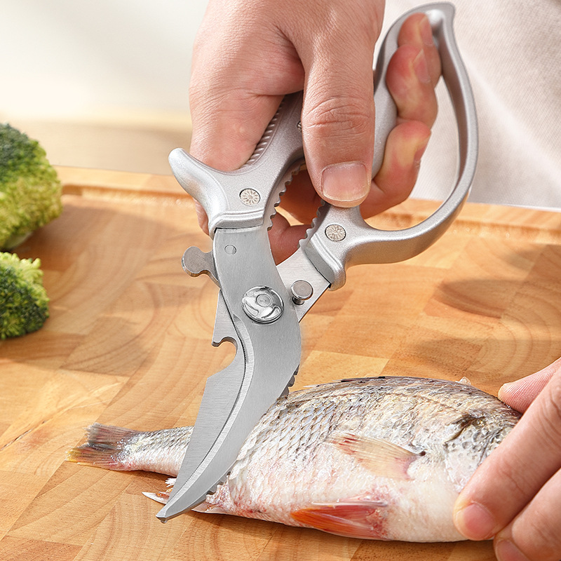 ✂️ Restposten-Ausverkauf –50% RABATT! ⚡ Robuste Multifunktions-Küchenschere aus Edelstahl – Mit Nussknacker, Flaschenöffner & Sicherheitssperre 🔪