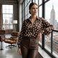 👚 50% RABATT! 🔥 Damen-Hemd mit Knöpfen & Polka-Dots – Klassischer Look, Leichter Stoff & Perfekt Für Einen Stilvollen Alltag 🌸