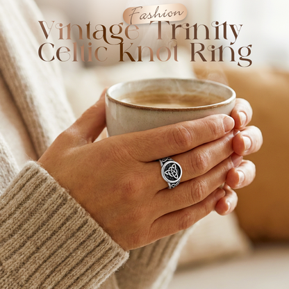 🔥Limitiertes Angebot: 💍Keltischer Liebesknoten Ring – Trinity Design – Vintage Silber