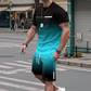 ✨🔥Herren Freizeit-Set – T-Shirt & Shorts mit Farbverlauf – bequem, atmungsaktiv & modern