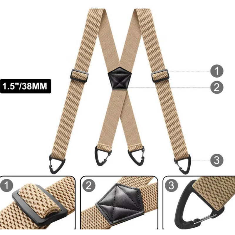 👖 50% RABATT! ⛰️ Herren-Hosenträger (X/Y-Back) – 3,8 cm Breiter Maiskorn-Gurt mit Hakenclips, Robust & Ideal Für Outdoor & Alltag 🧗‍♂️