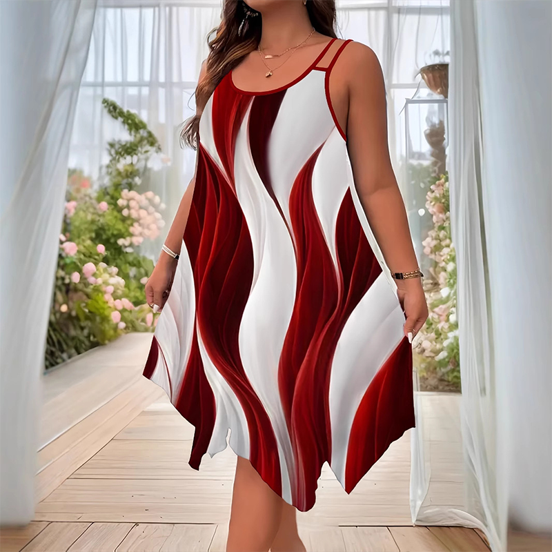 Modisches ärmelloses Midikleid mit Doppelträgern für Damen