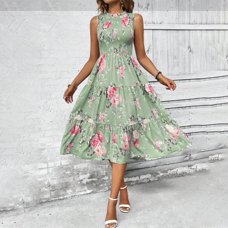 👗🌸【50 % Rabatt + kostenlose Ohrringe】 Ärmelloses Freizeitkleid mit Blumenmuster für Damen – Leicht, lässig & perfekt für den Sommer 🌼