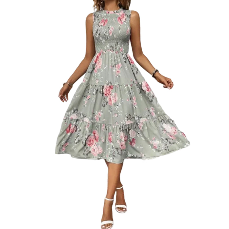 👗🌸【50 % Rabatt + kostenlose Ohrringe】 Ärmelloses Freizeitkleid mit Blumenmuster für Damen – Leicht, lässig & perfekt für den Sommer 🌼