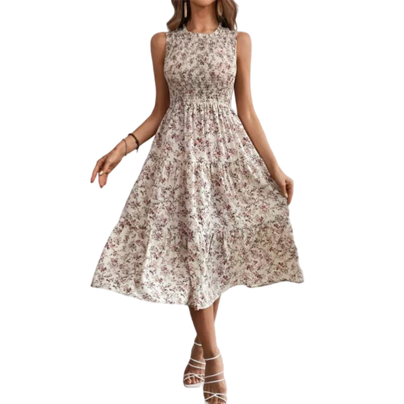 👗🌸【50 % Rabatt + kostenlose Ohrringe】 Ärmelloses Freizeitkleid mit Blumenmuster für Damen – Leicht, lässig & perfekt für den Sommer 🌼