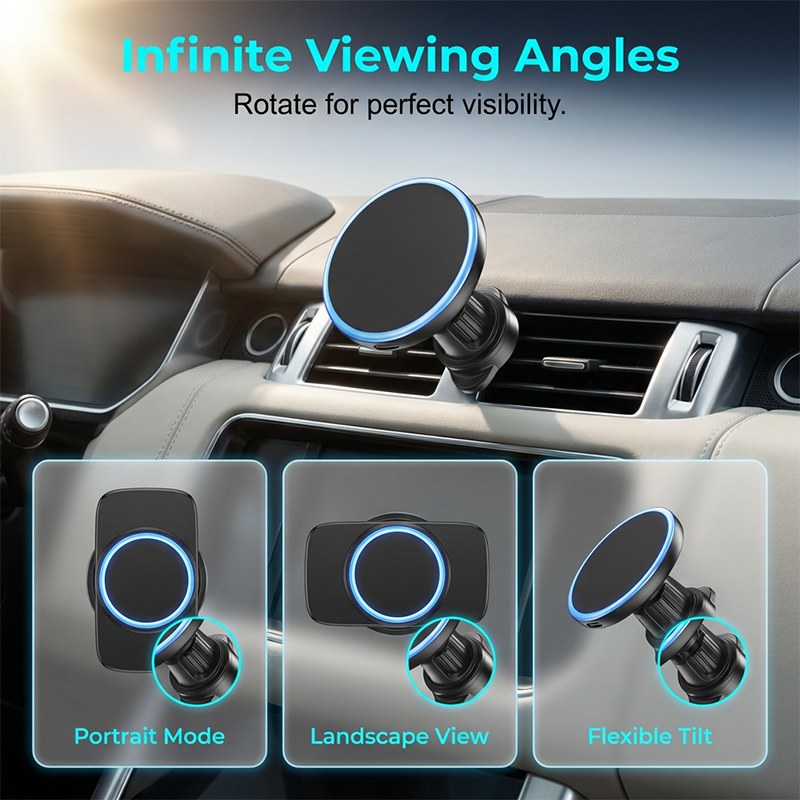 ✨🔥15-W-Magnet-Wireless-Autoladegerät mit Umgebungsbeleuchtung
