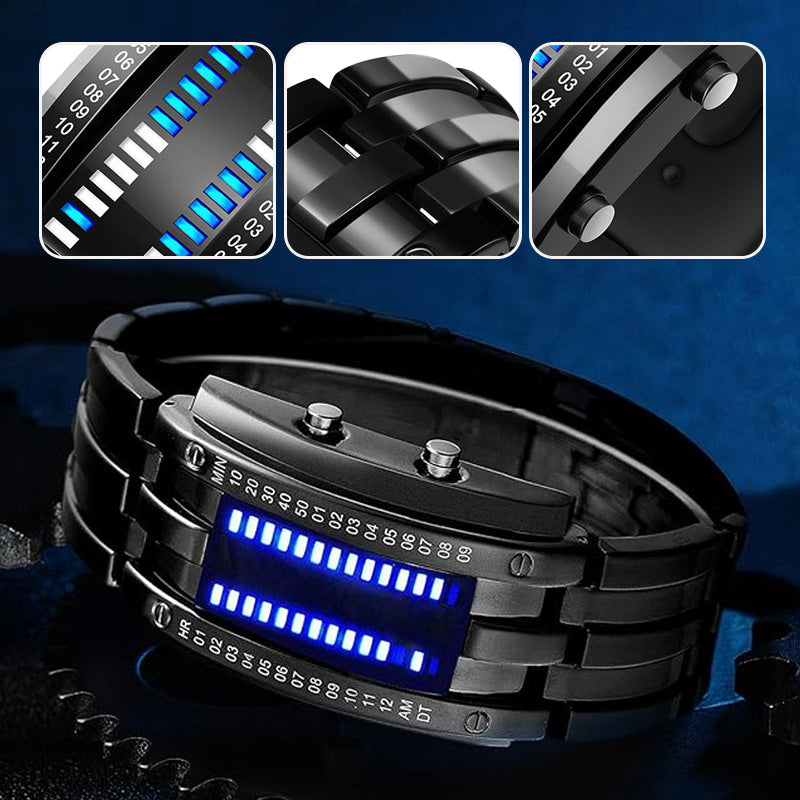 💫 HALF PRICE DEAL ⌚ Herren LED Binary-Uhr 🔥 futuristisch, hochwertig & ideal als Geschenk für den Freund 🎁