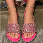 👡💎Runde Zehen Hausschuhe mit Strass – flach, bequem & elegant
