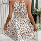 A-Linien-Kleid mit abstraktem Print und Neckholder-Ausschnitt