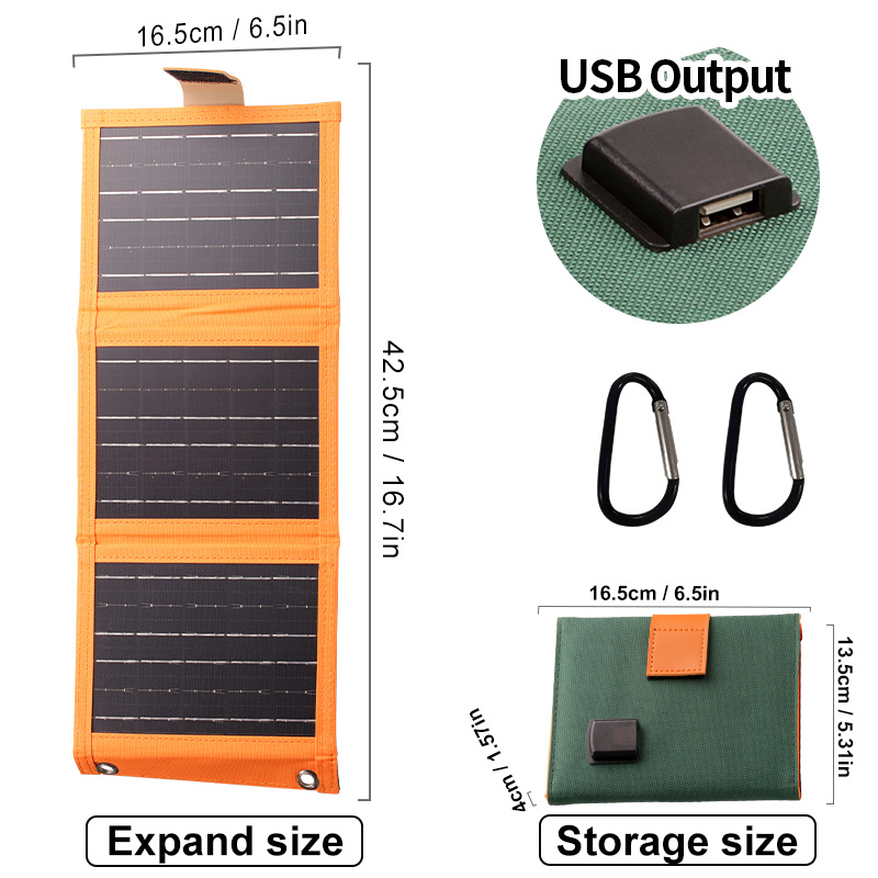 🔥 Ausverkauf – 50 % RABATT 🔥 Tragbares Solarpanel mit USB-Ladefunktion