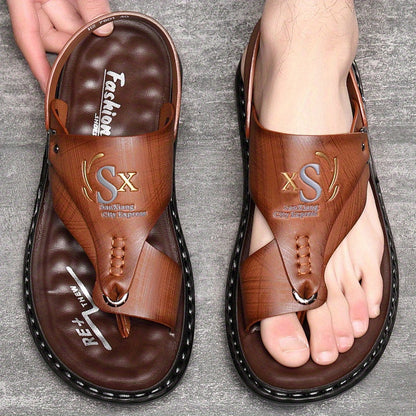 👞50% RABATT! 🌿 Atmungsaktive Outdoor-Sandalen aus Weichem Leder in Übergrößen für Herren – Bequeme Passform, Rutschfeste Sohle & Ideal Für Lange Spaziergänge 🚶‍♂️